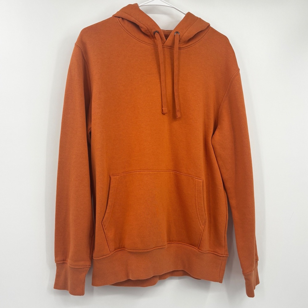 Goodfellow Co Hoodie Mens‎ Medium Orange Pullover Fleece Sweatshirt Casual